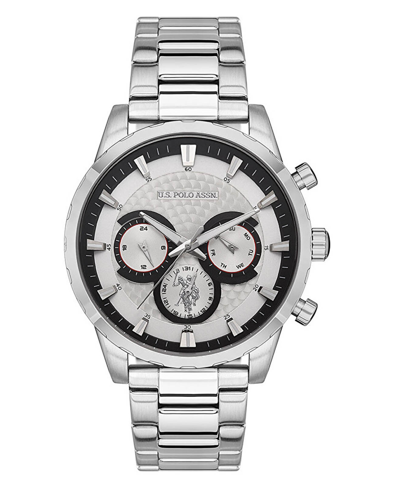 U.S. Polo Assn. U.S. Polo Assn Crossing USPA1055-01  USPA1055-01 кварцевые мужские часы  циферблат, браслет нержавеющая сталь — вид спереди