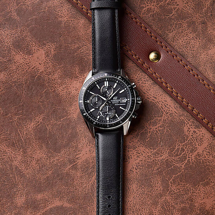 Casio Casio Edifice EFS-S510L-1A кварцевые мужские часы часы крупный план черный циферблата