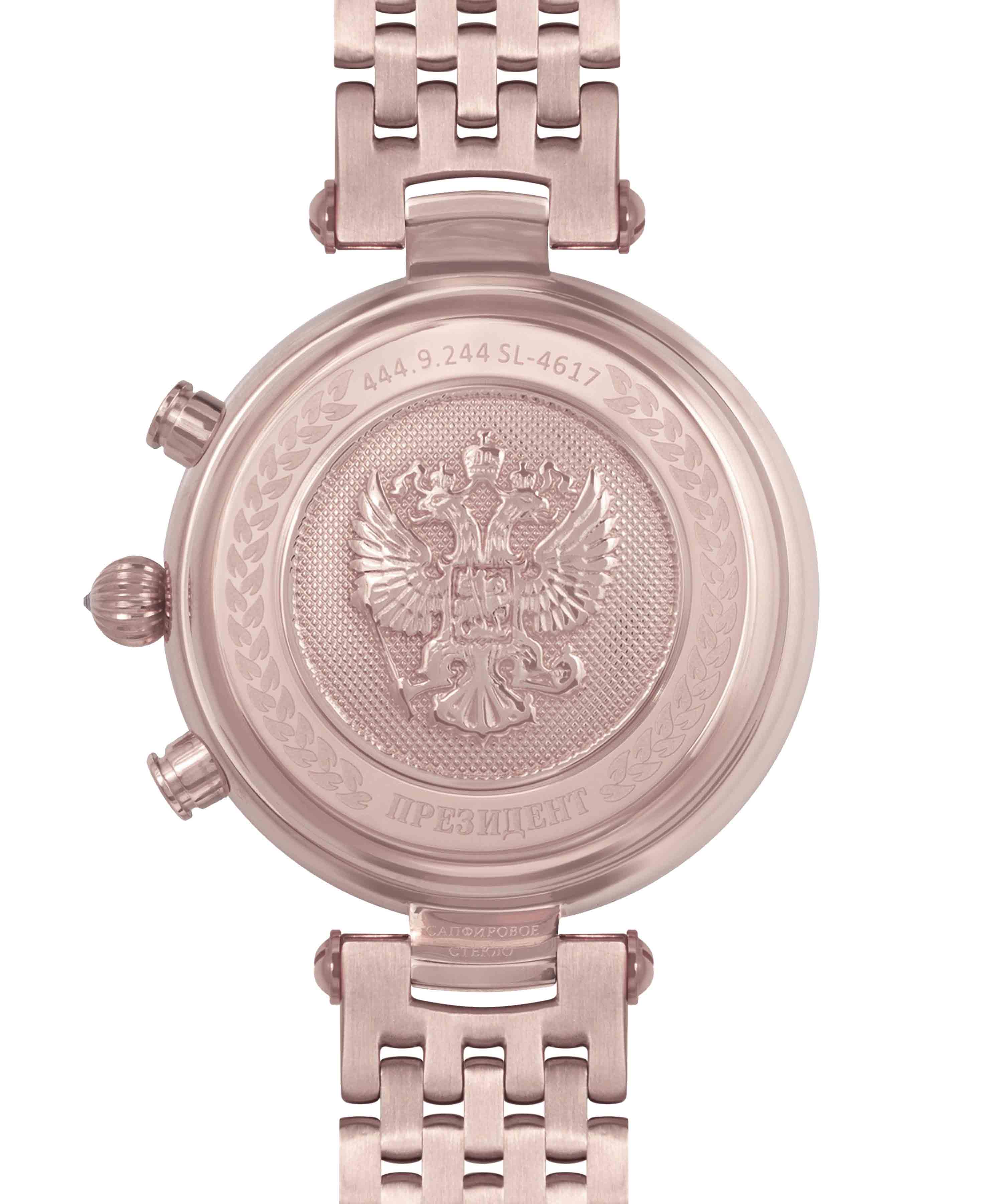 Президент Президент 4449244бр,  россия мужские часы на браслете нержавеющая сталь боковой вид