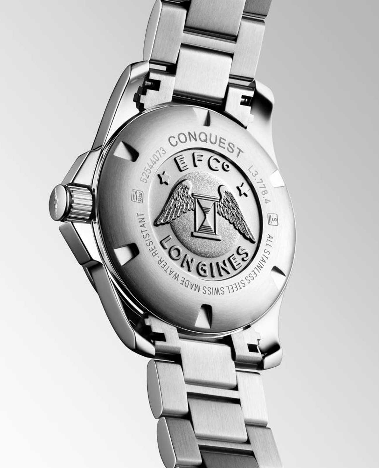 Longines Longines Conquest L3.778.4.58.6, conquest швейцария мужские часы на браслете нержавеющая сталь боковой вид