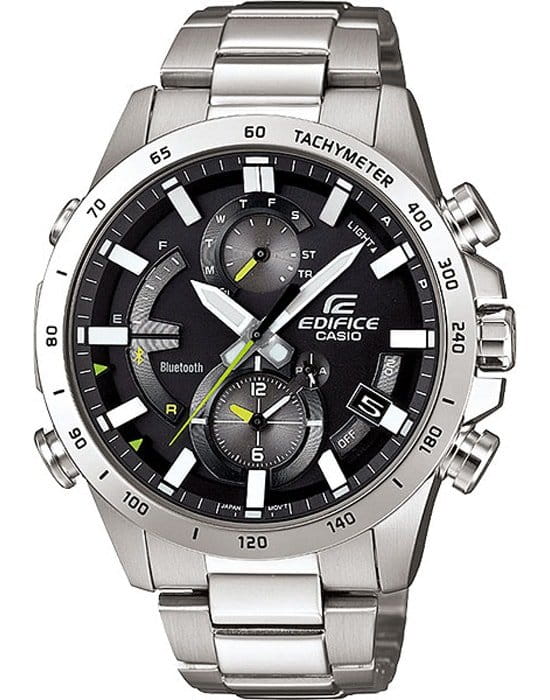Casio Casio Edifice EQB-900D-1A EQB EQB-900D-1A кварцевые мужские часы черный циферблат, браслет нержавеющая сталь — вид спереди