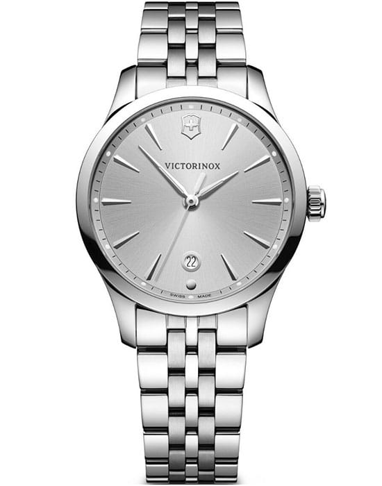 Victorinox Victorinox 241828  241828 кварцевые женские часы серебристый циферблат, браслет нержавеющая сталь — вид спереди