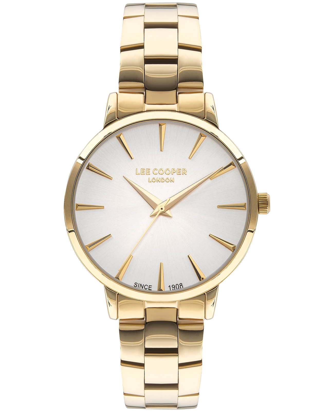 Lee Cooper Lee Cooper LC07580.130  LC07580.130 кварцевые женские часы серебристый циферблат, браслет нержавеющая сталь с ip-покрытием — вид спереди
