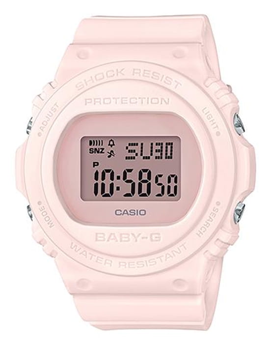 Casio Casio Baby-G BGD-570-4  BGD-570-4 кварцевые женские часы розовый циферблат, браслет пластик — вид спереди