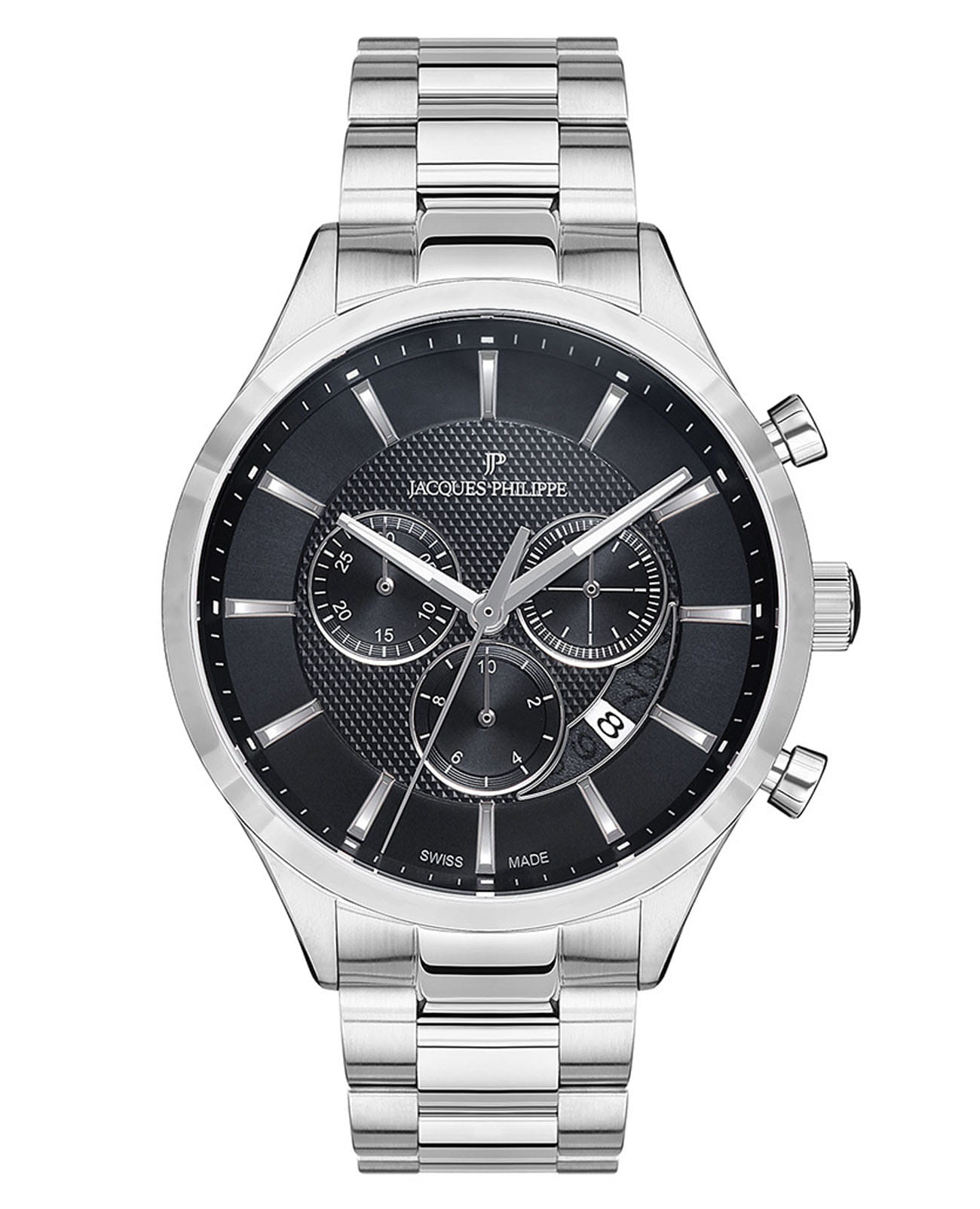 Jacques Philippe Jacques Philippe Gallant JPQGC031316  JPQGC031316 кварцевые мужские часы черный циферблат, браслет нержавеющая сталь — вид спереди