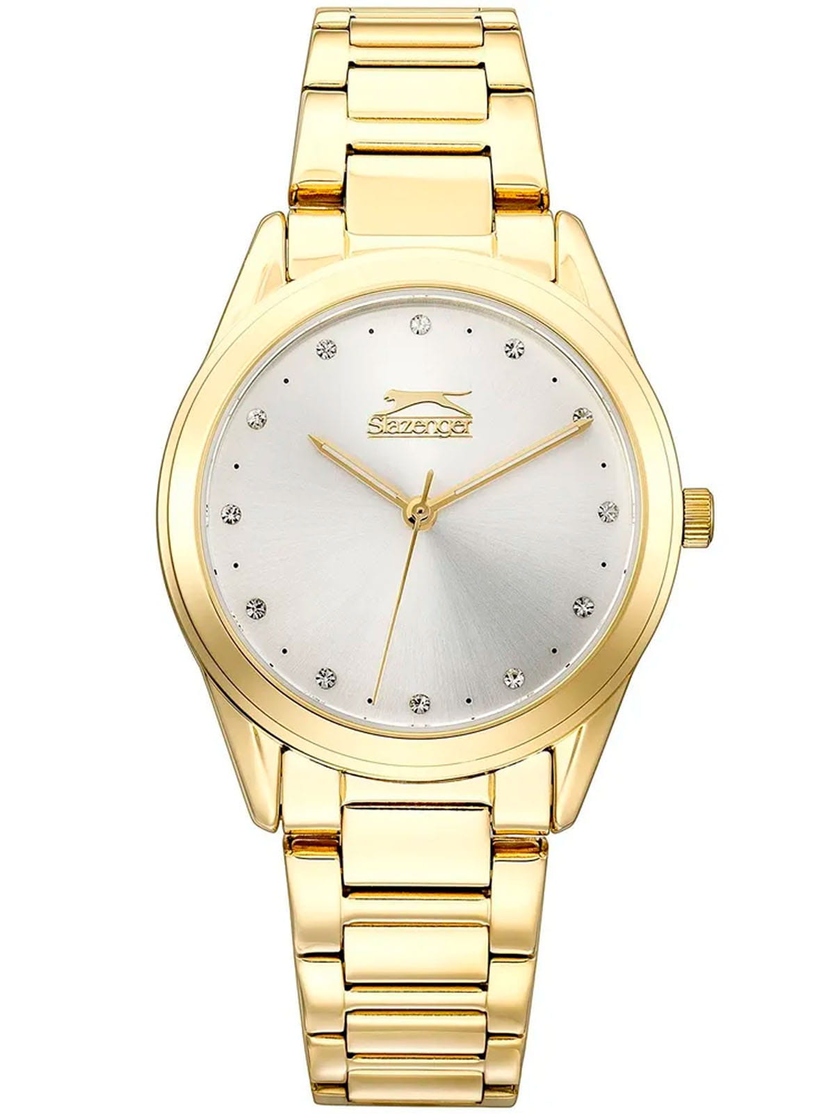 Slazenger Slazenger SL.09.2013.3.03  SL.09.2013.3.03 кварцевые женские часы серебристый циферблат, браслет суперметалл с ip покрытием — вид спереди