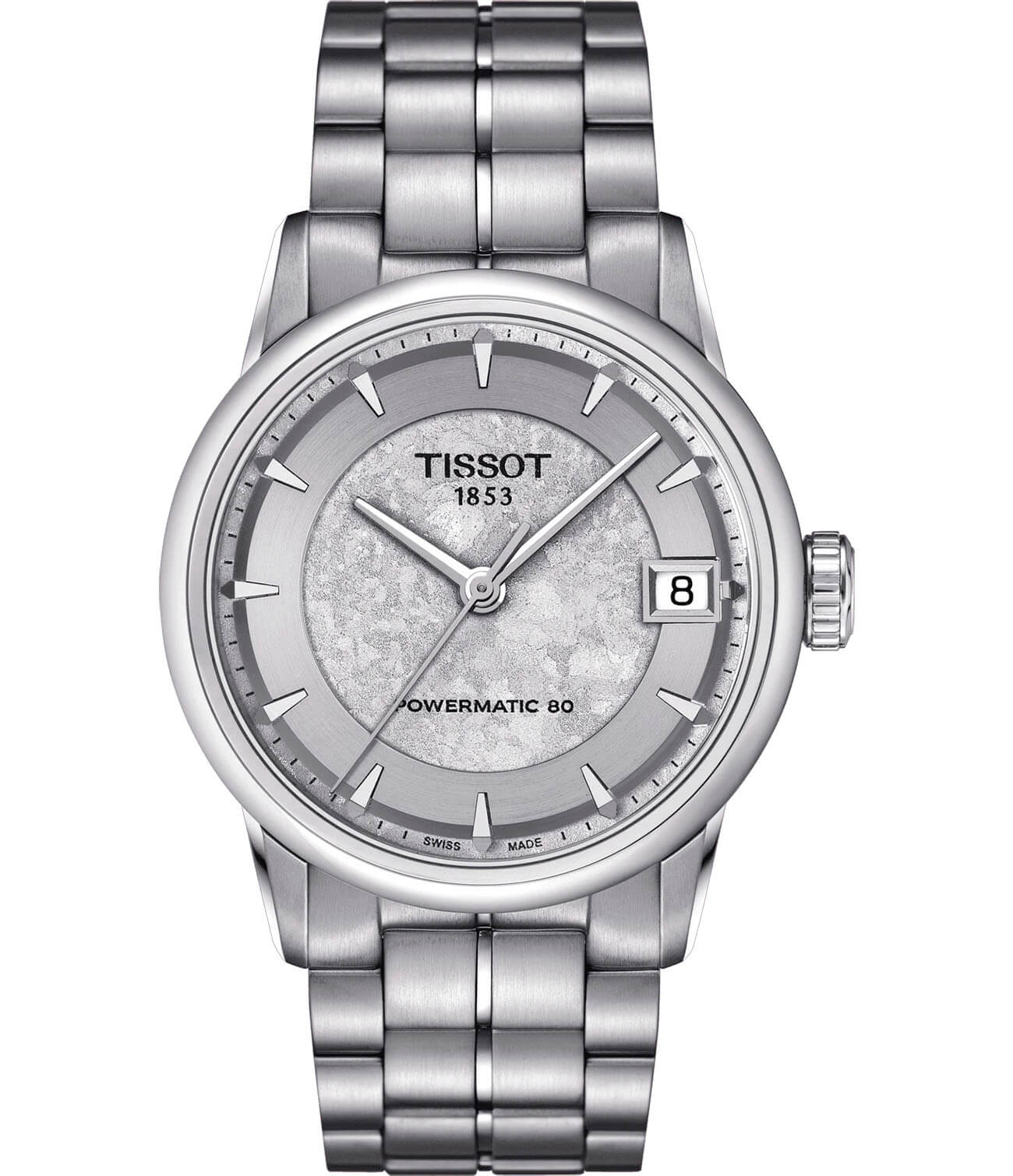 Tissot Tissot Luxury Powermatic 80 T086.207.11.031.10  T0862071103110 механические женские часы серебристый циферблат, браслет нержавеющая сталь — вид спереди