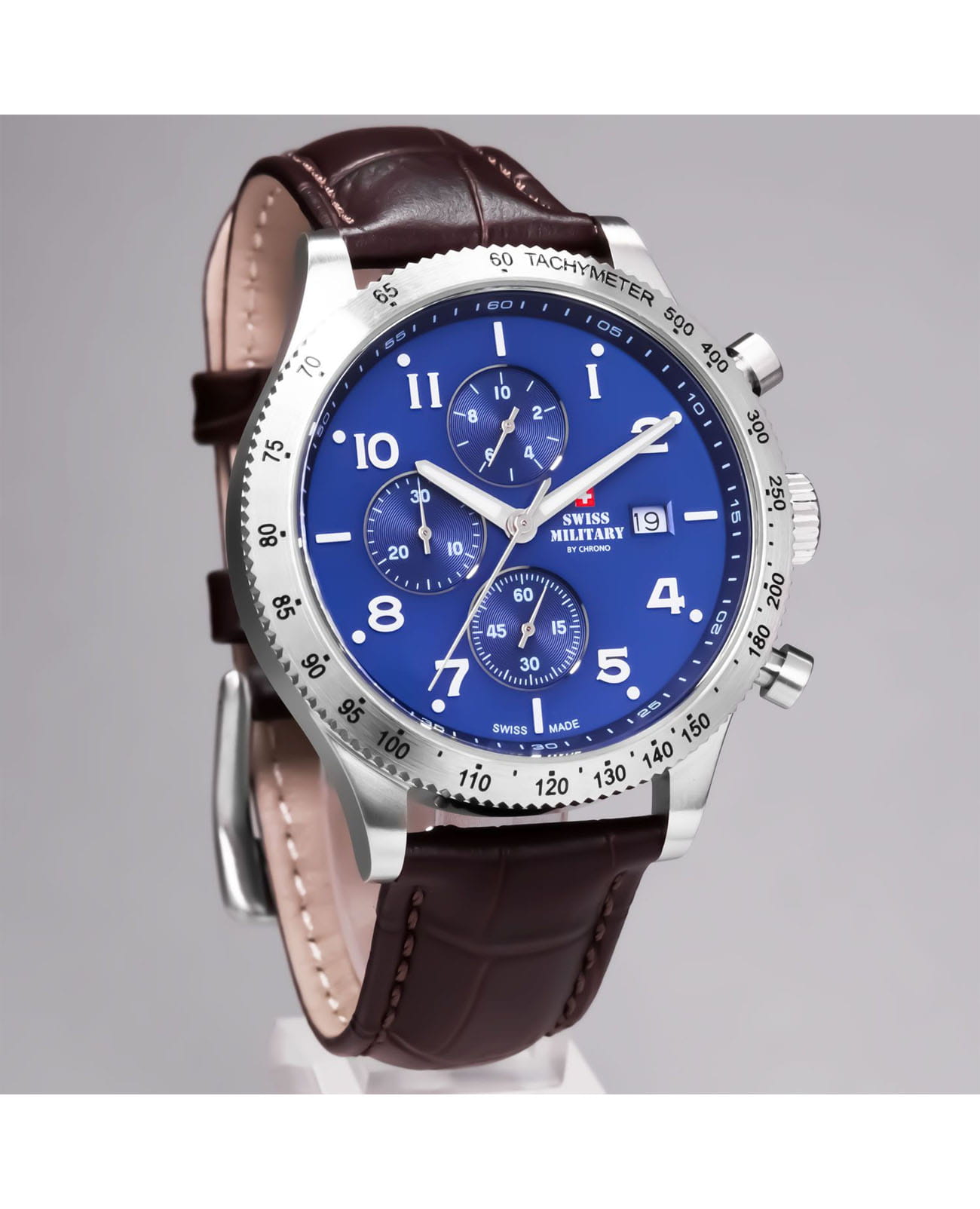 Swiss Military by Chrono Swiss Military by Chrono Sports SM34084.06,  швейцария мужские часы на браслете кожаный боковой вид