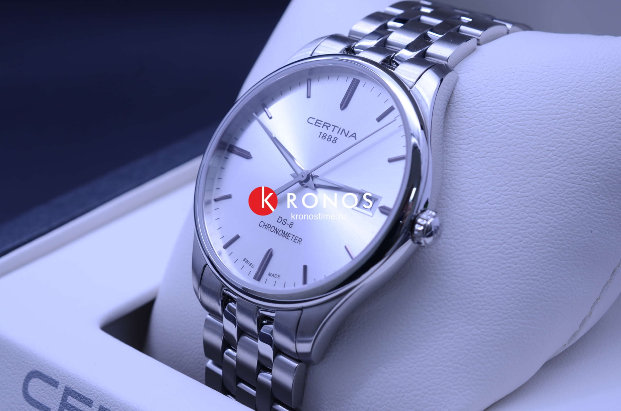 Оригинальные часы Certina Certina DS-8 Chronometer C033.451.11.031.00 кварцевые калибр механизма eta f07.412 общий вид