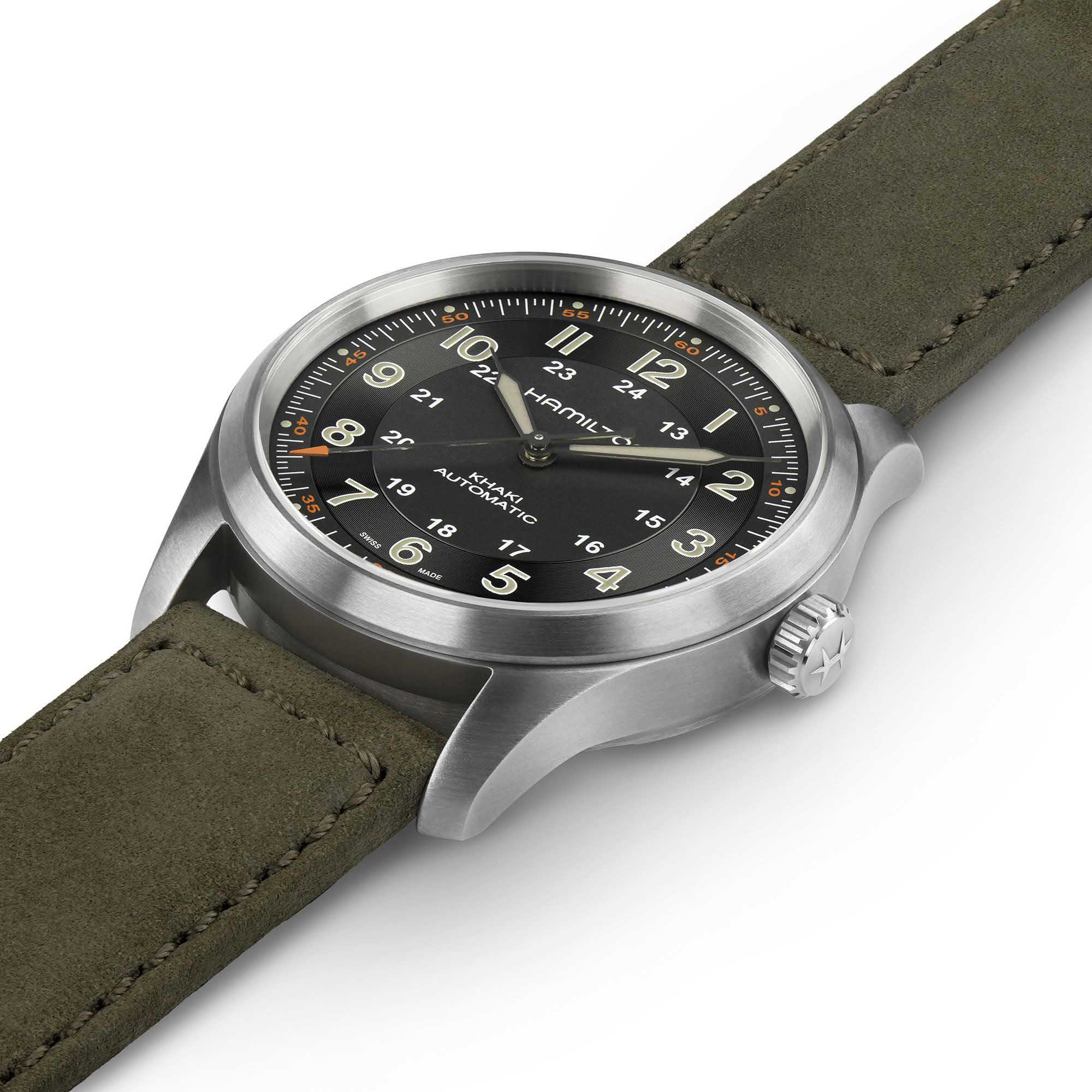 Hamilton Hamilton Khaki Field Titanium Auto H70205830 швейцария наручные мужские часы заводная головка с логотипом Hamilton