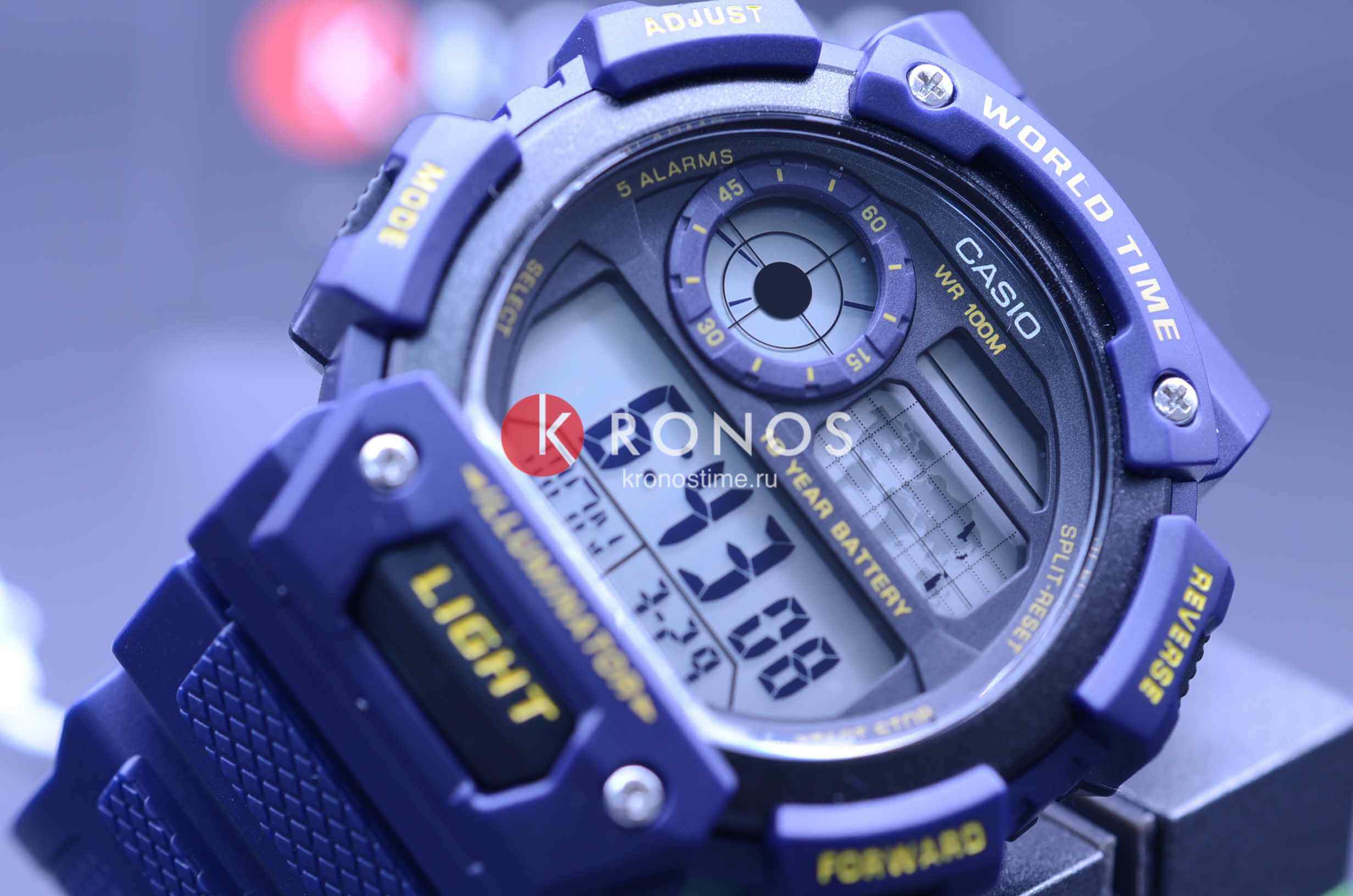 Casio Casio Collection AE-1400WH-2A, illuminator япония мужские часы на браслете пластик боковой вид