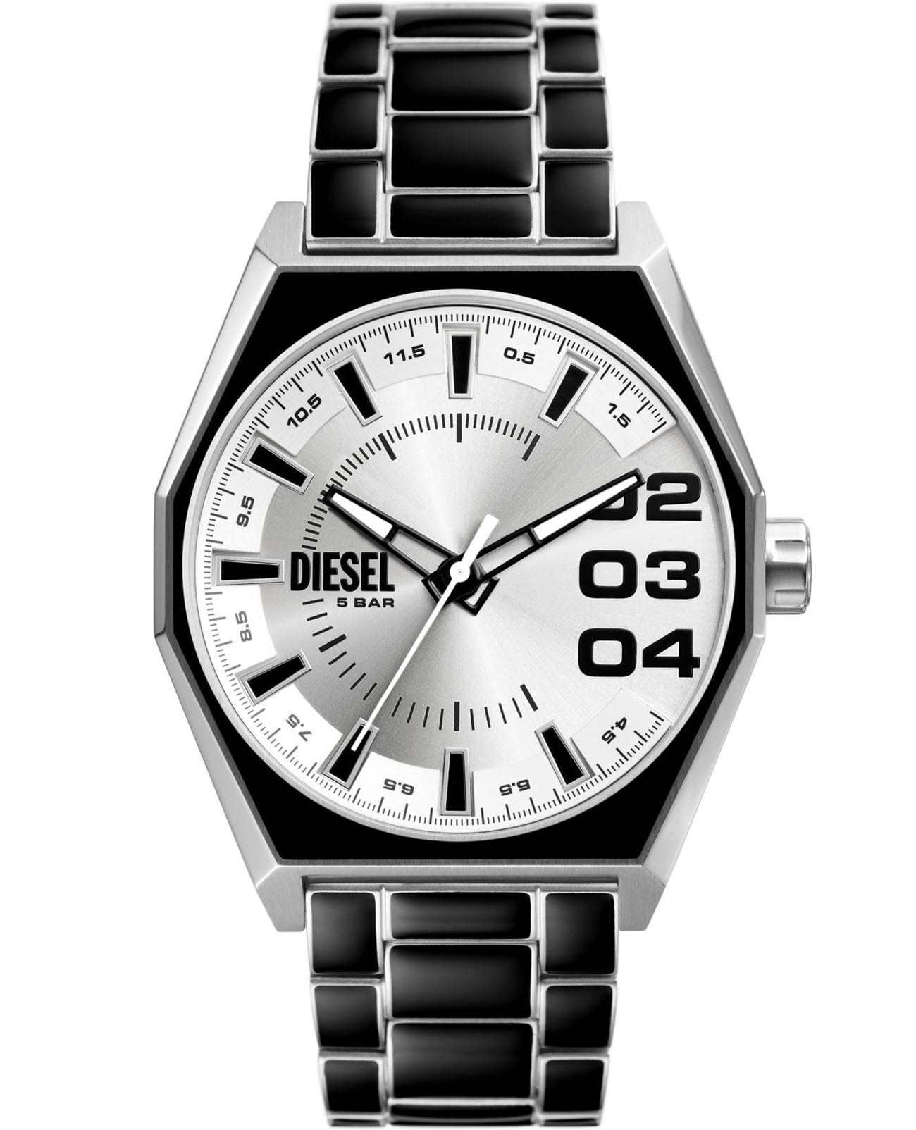 Diesel Diesel Scraper DZ2195  DZ2195 кварцевые мужские часы серебристый циферблат, браслет нержавеющая сталь с ip-покрытием — вид спереди