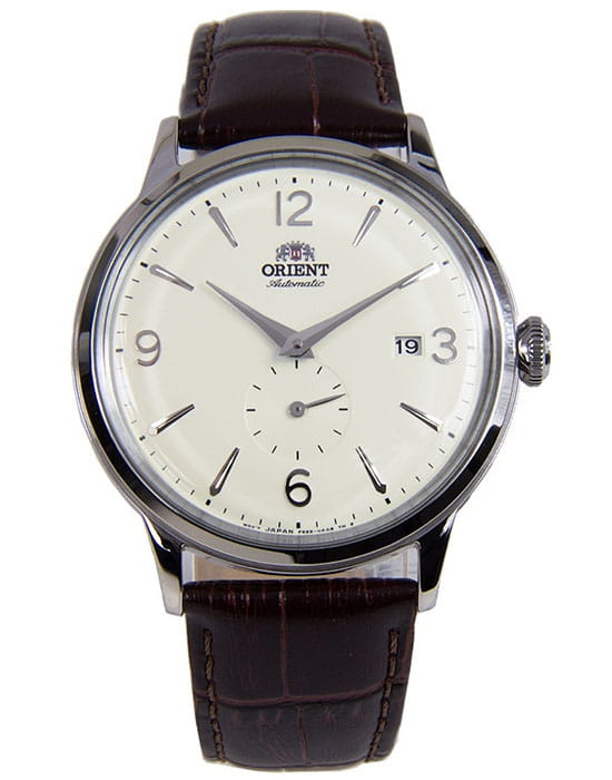 Orient Orient RA-AP0002S1 (RN-AP0002S)  RA-AP0002S механические мужские часы белый циферблат, браслет кожаный — вид спереди