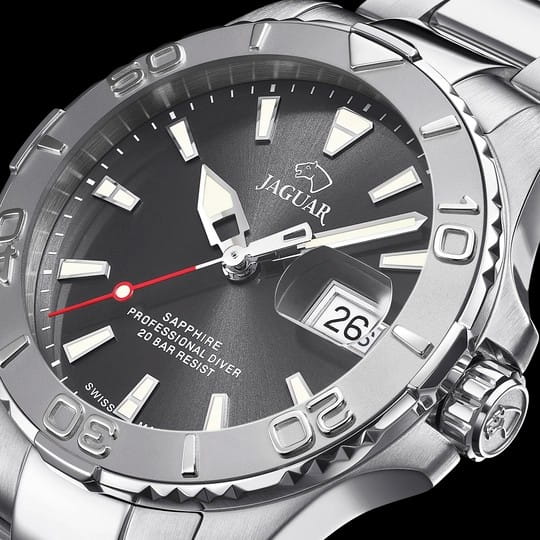 Jaguar Jaguar Couple Diver J969/3 кварцевые мужские часы часы крупный план серый циферблата