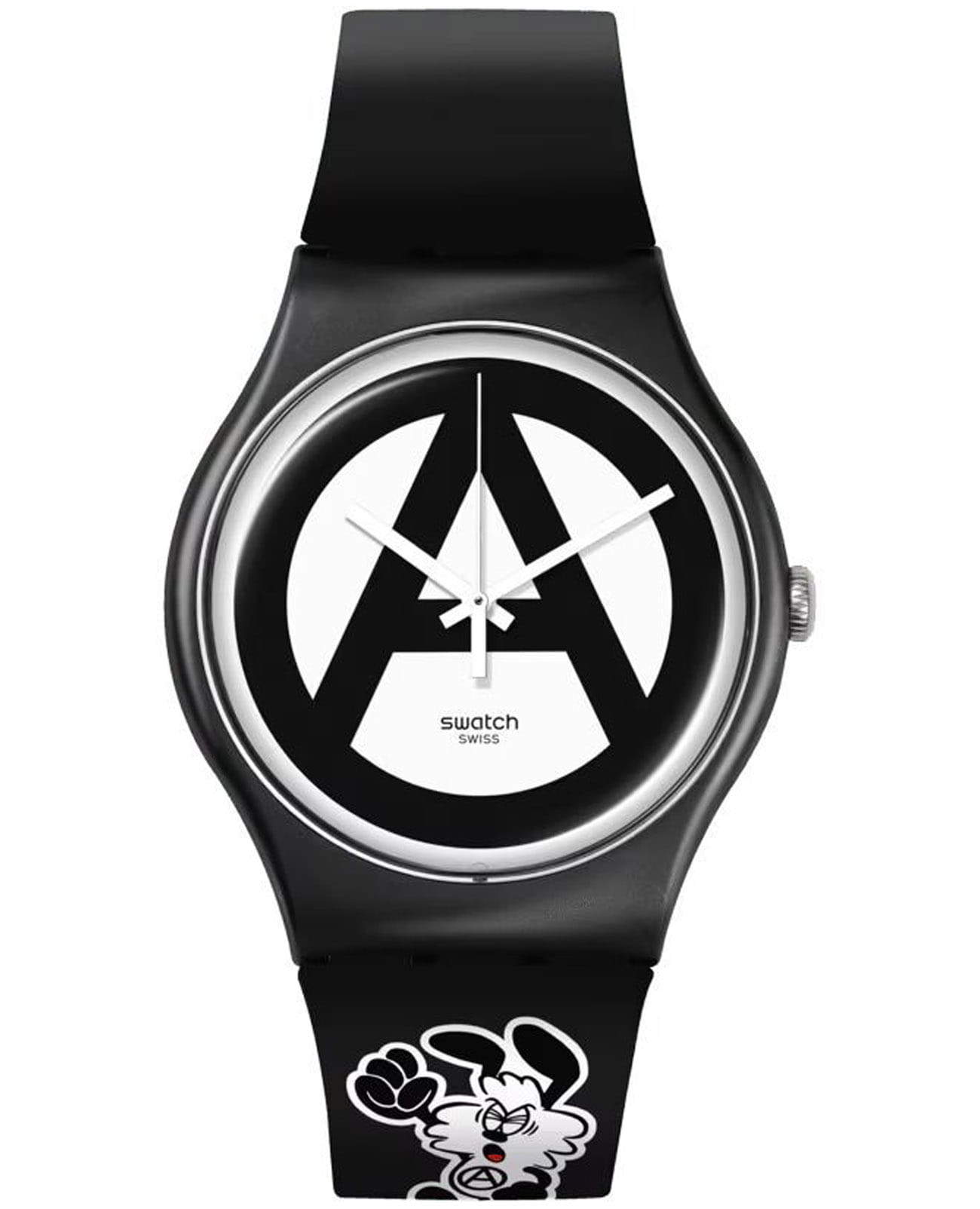 Swatch Swatch New Gent Biosourced SO29Z138  SO29Z138 кварцевые мужские часы белый циферблат, браслет силикон — вид спереди