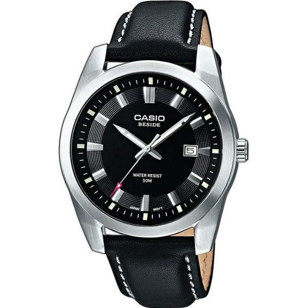 Casio Casio Collection BEM-116L-1A, mtp япония мужские часы на браслете кожа + текстиль боковой вид