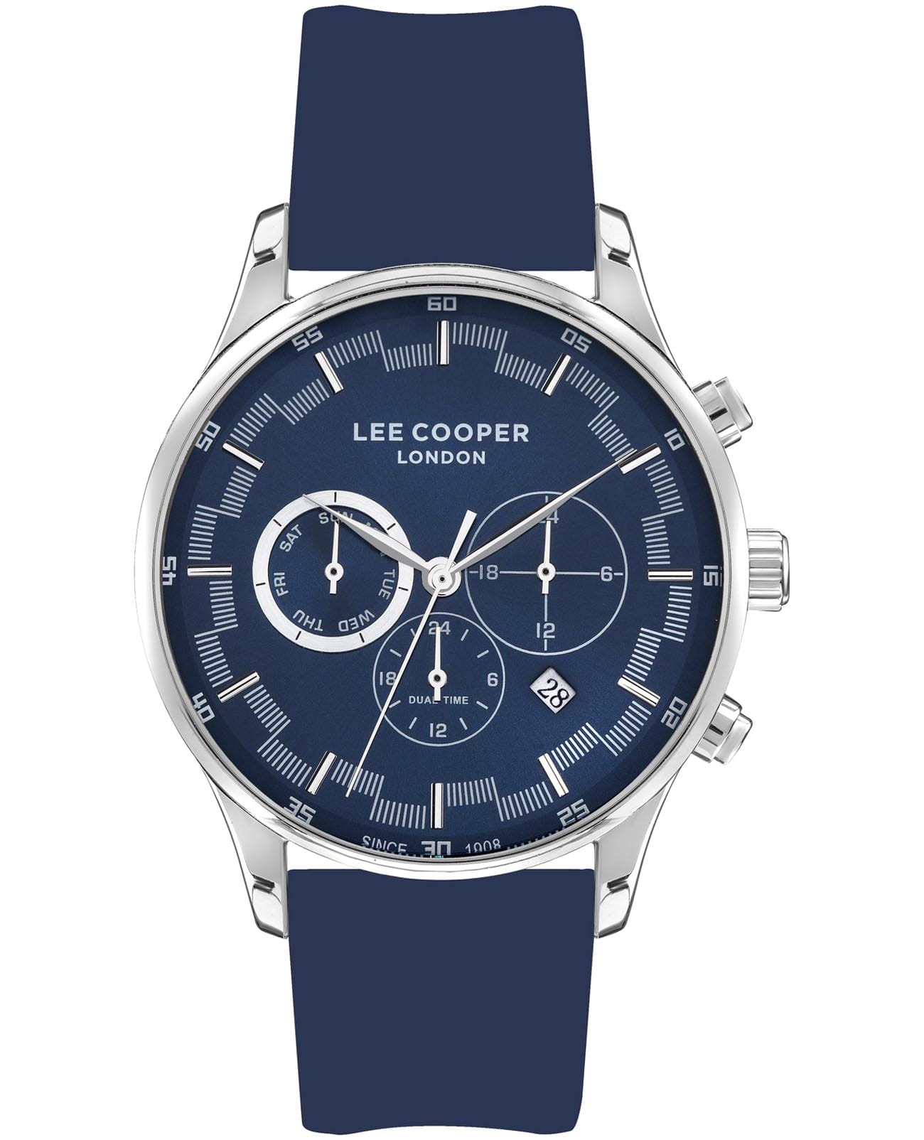 Lee Cooper Lee Cooper LC07520.399  LC07520.399 кварцевые мужские часы синий циферблат, браслет каучук — вид спереди