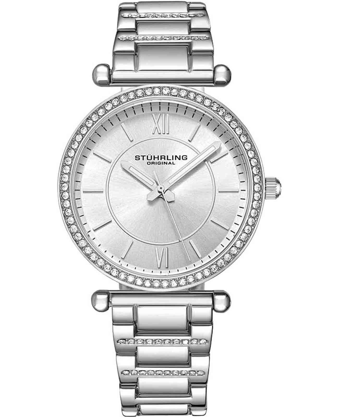 Stuhrling Stuhrling Aria 3905.1  3905.1 кварцевые женские часы серебристый циферблат, браслет нержавеющая сталь — вид спереди