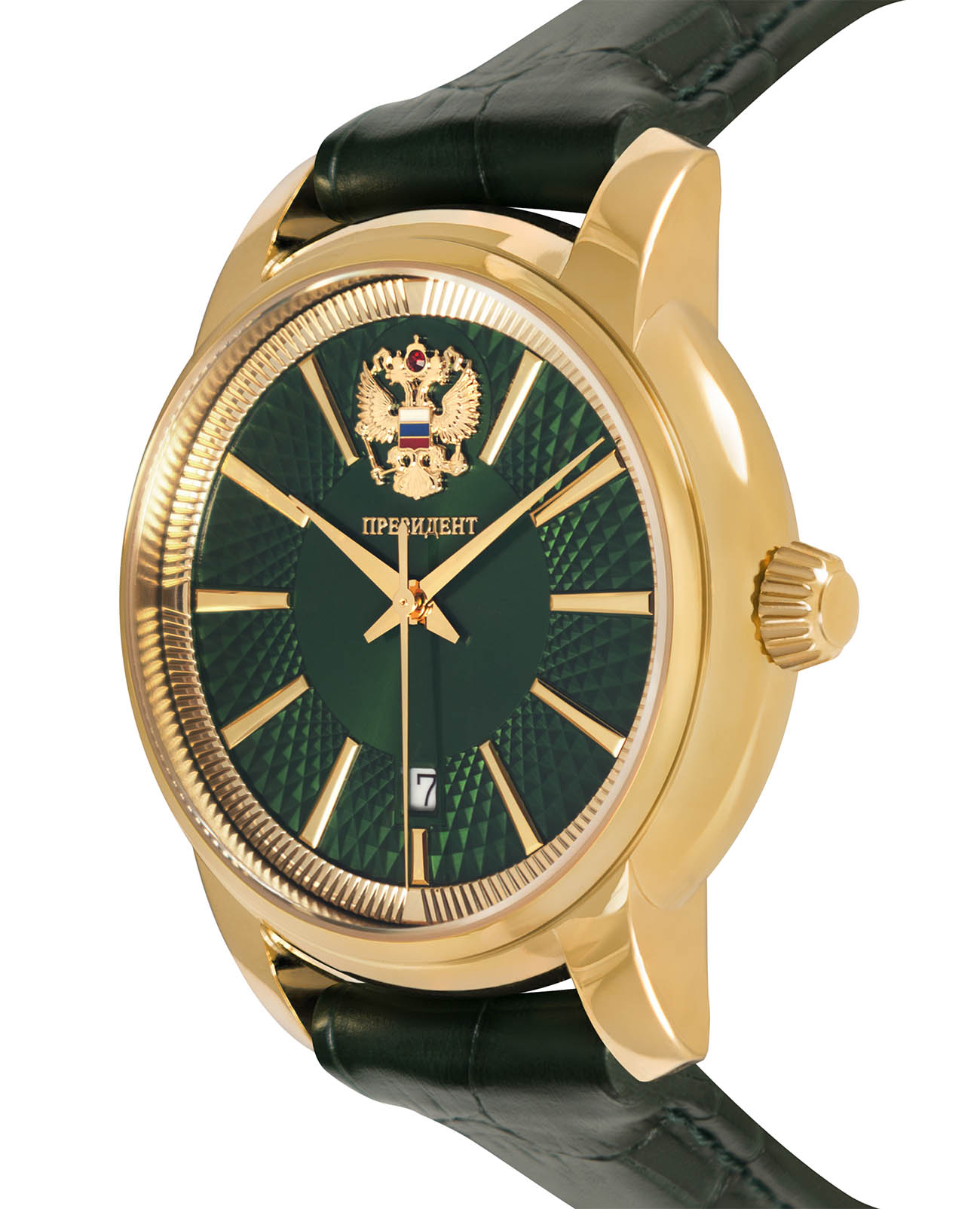 Президент Президент 4956003,  россия мужские часы на браслете кожаный боковой вид