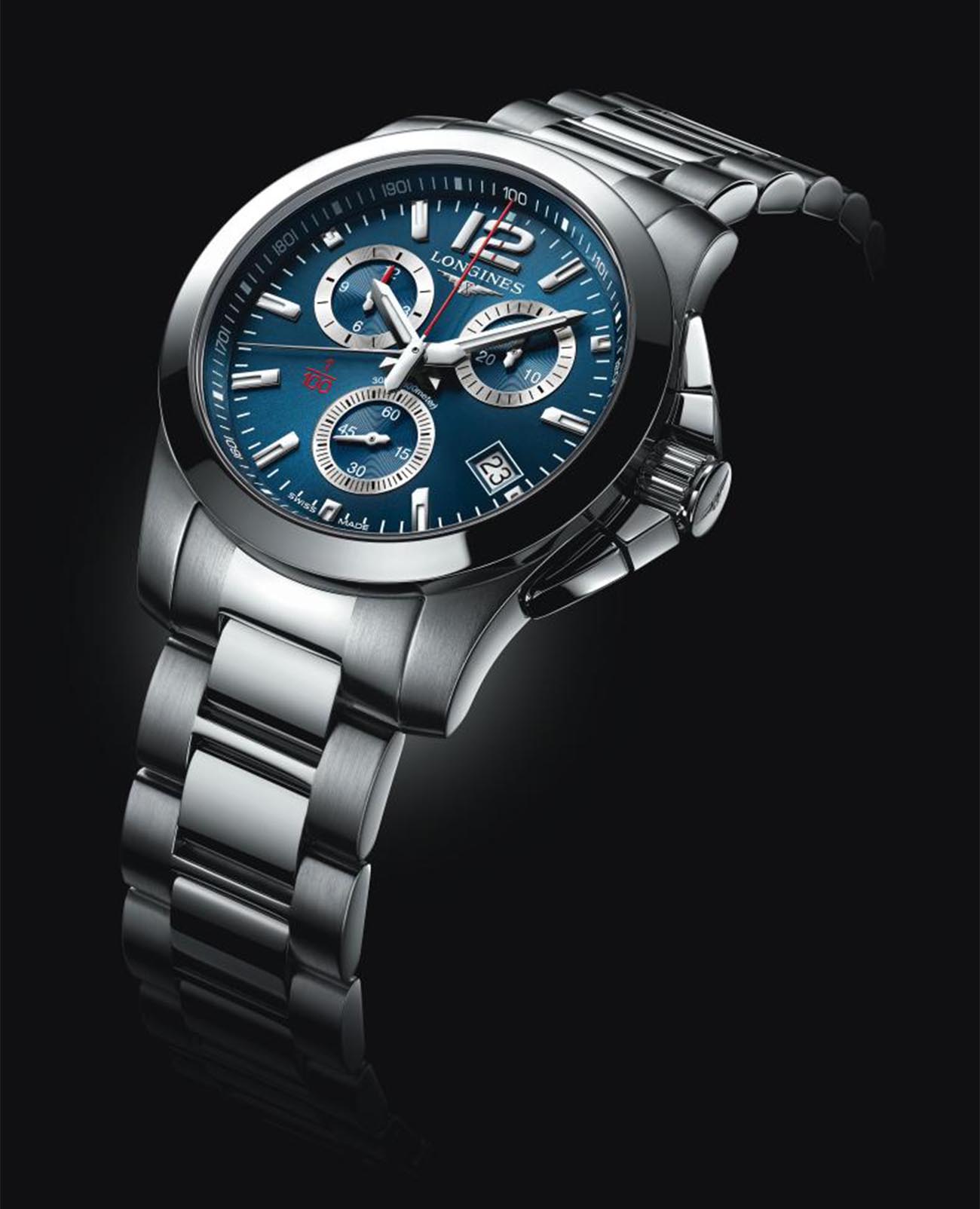 Оригинальные часы Longines Longines Conquest L3.700.4.96.6 кварцевые калибр механизма  общий вид