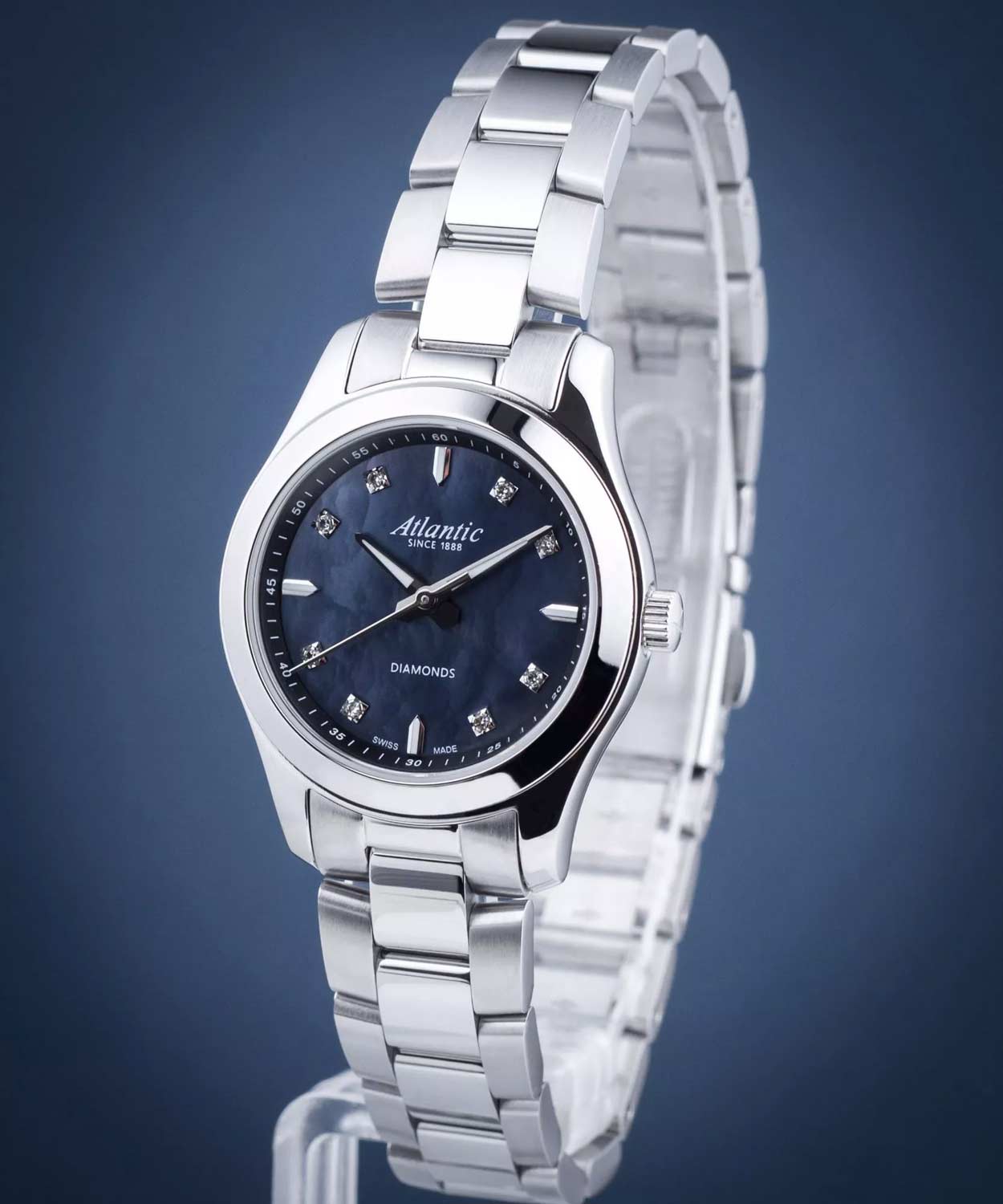Atlantic Atlantic Seapair 20335.41.07BK кварцевые женские часы часы крупный план синий циферблата