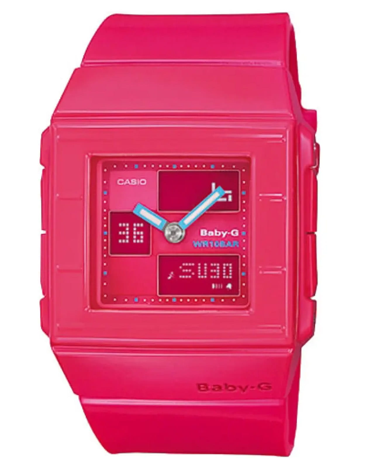 Casio Casio Baby-G BGA-200-4EDR  BGA-200-4EDR кварцевые женские часы розовый циферблат, браслет пластик — вид спереди