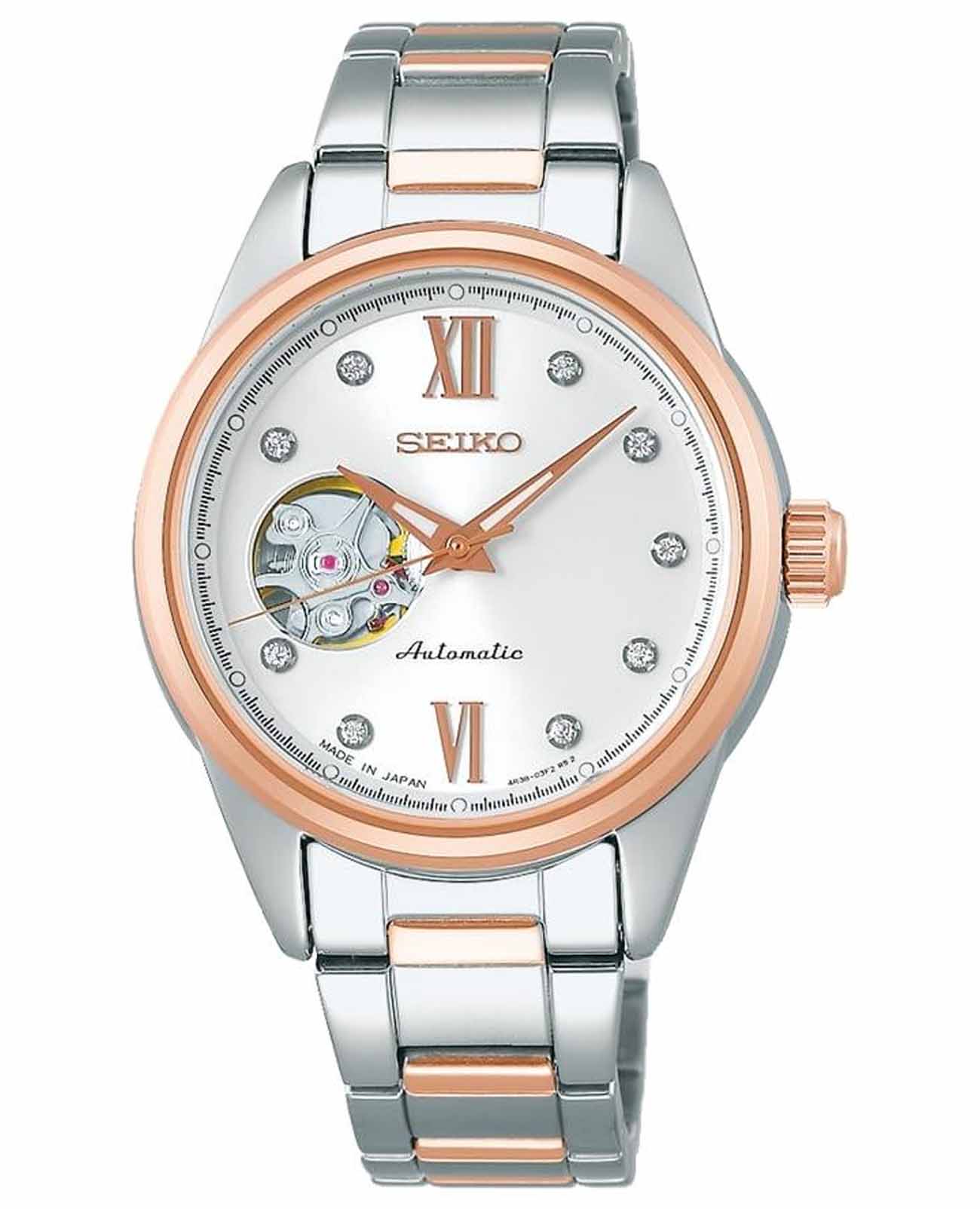 Seiko Seiko Conceptual Series Dress SSDE010  SSDE010 механические женские часы белый циферблат, браслет нержавеющая сталь с pvd-покрытием — вид спереди