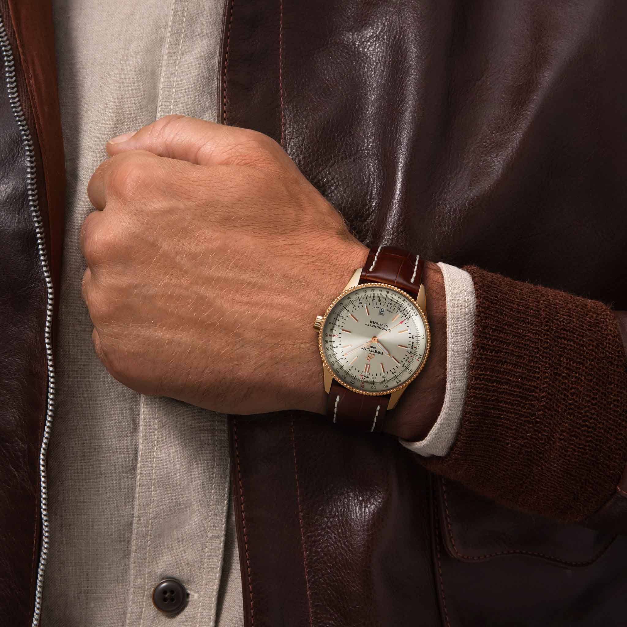 Breitling Breitling Navitimer Automatic 41 R17326211G1P1 мужские часы белый циферблат на запястье