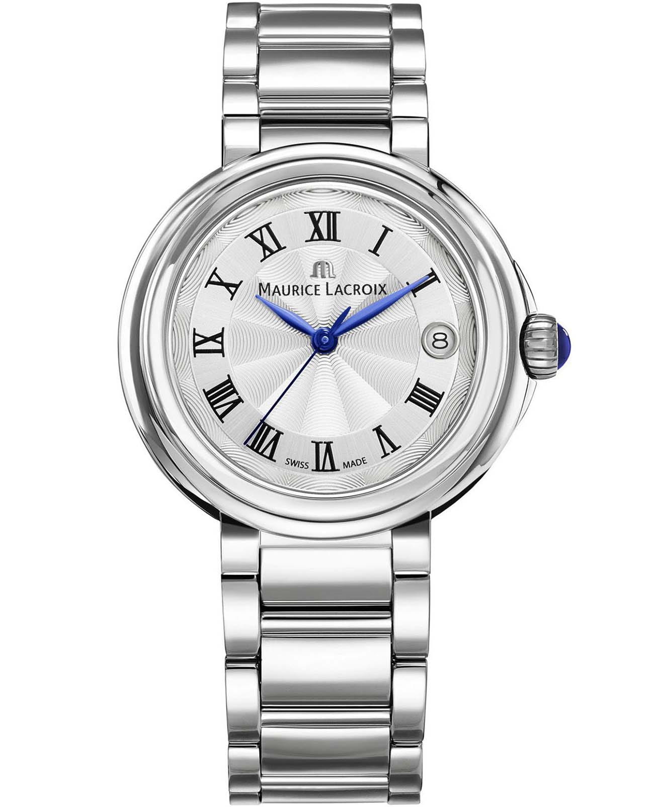 Maurice Lacroix Maurice Lacroix FIABA Date FA1007-SS002-110-1  FA1007-SS002-110-1 кварцевые женские часы серебристый циферблат, браслет нержавеющая сталь — вид спереди