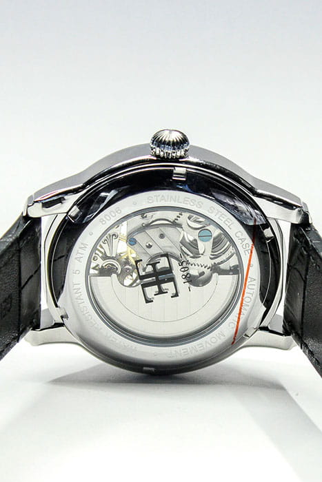 Earnshaw Earnshaw Longitude ES-8006-01,  англия мужские часы на браслете кожаный боковой вид