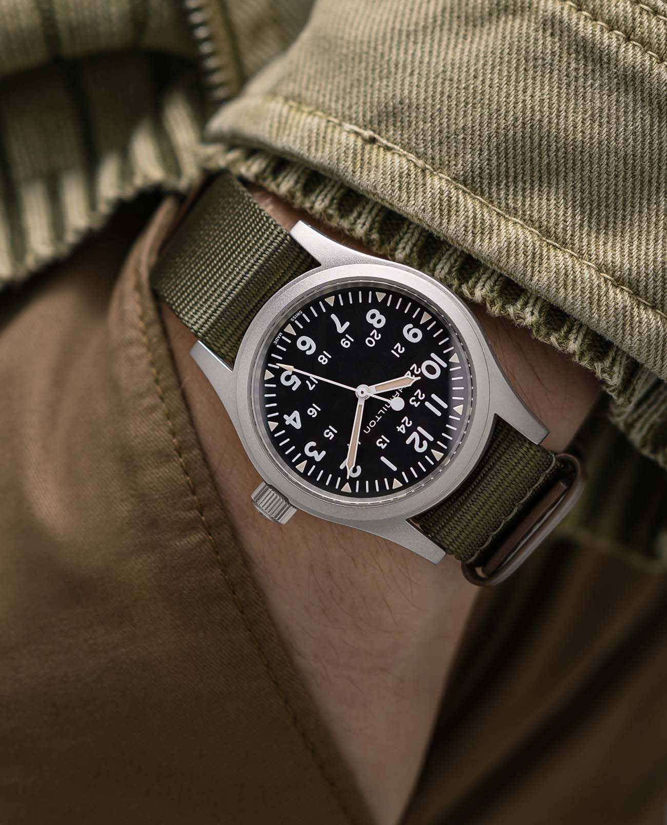 Hamilton Hamilton Khaki Field Mechanical H69429931 мужские часы черный циферблат на запястье