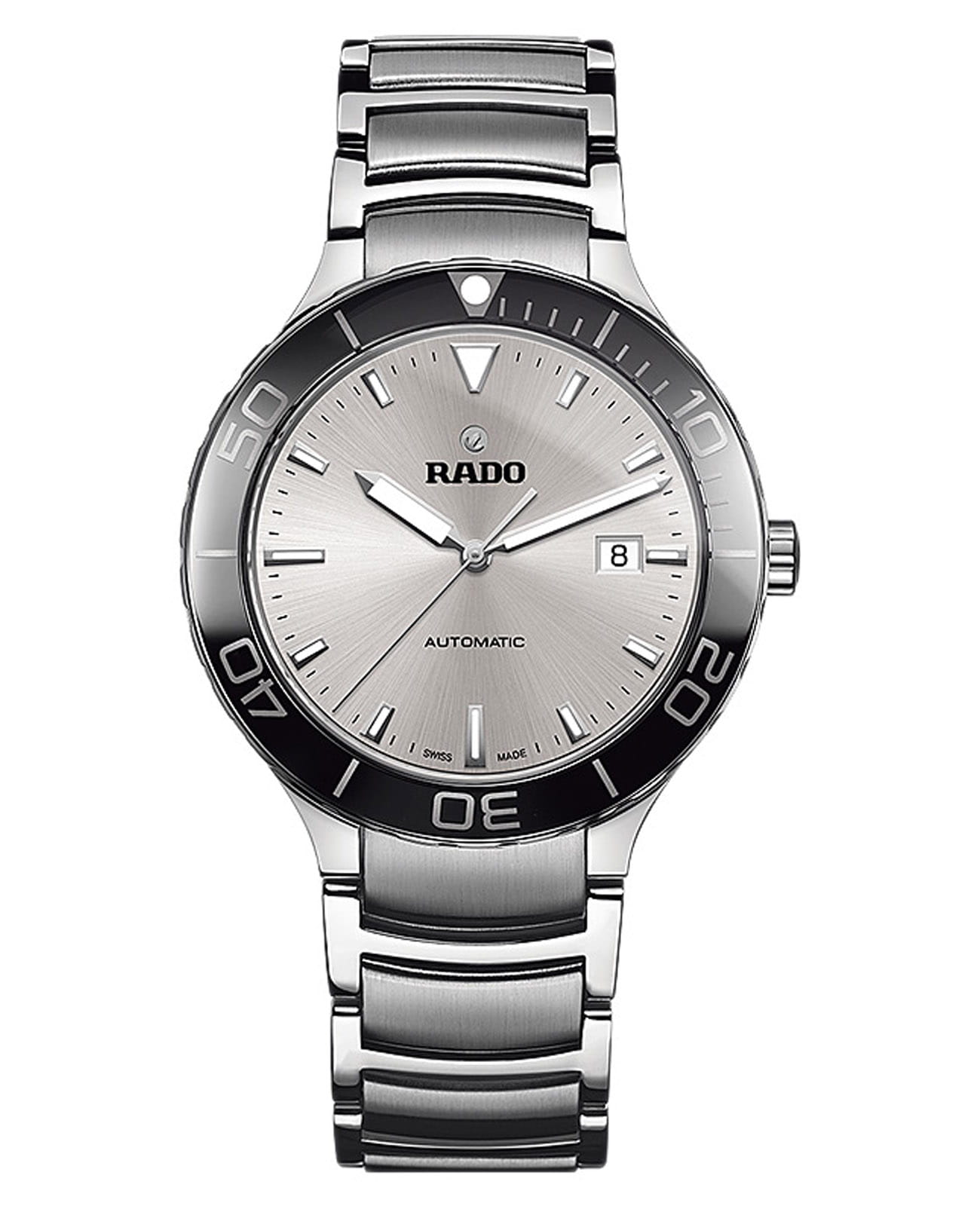 Rado Rado Centrix Automatic R30002113 Automatic R30002113 механические мужские часы серебристый циферблат, браслет нержавеющая сталь — вид спереди