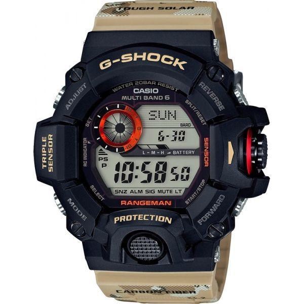 Casio Casio G-Shock GW-9400DCJ-1E Rangeman GW-9400DCJ-1E электронные мужские часы серый циферблат, браслет  — вид спереди