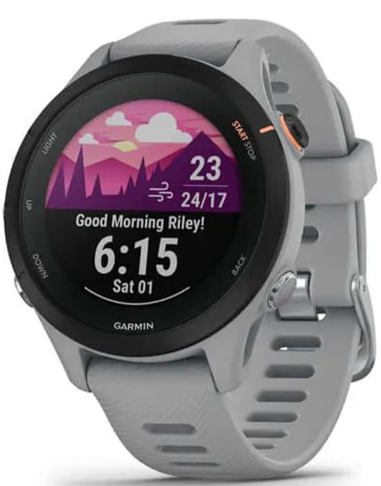 Garmin Garmin Forerunner 255S 010-02641-12  010-02641-12 электронные мужские часы  циферблат, браслет силикон — вид спереди