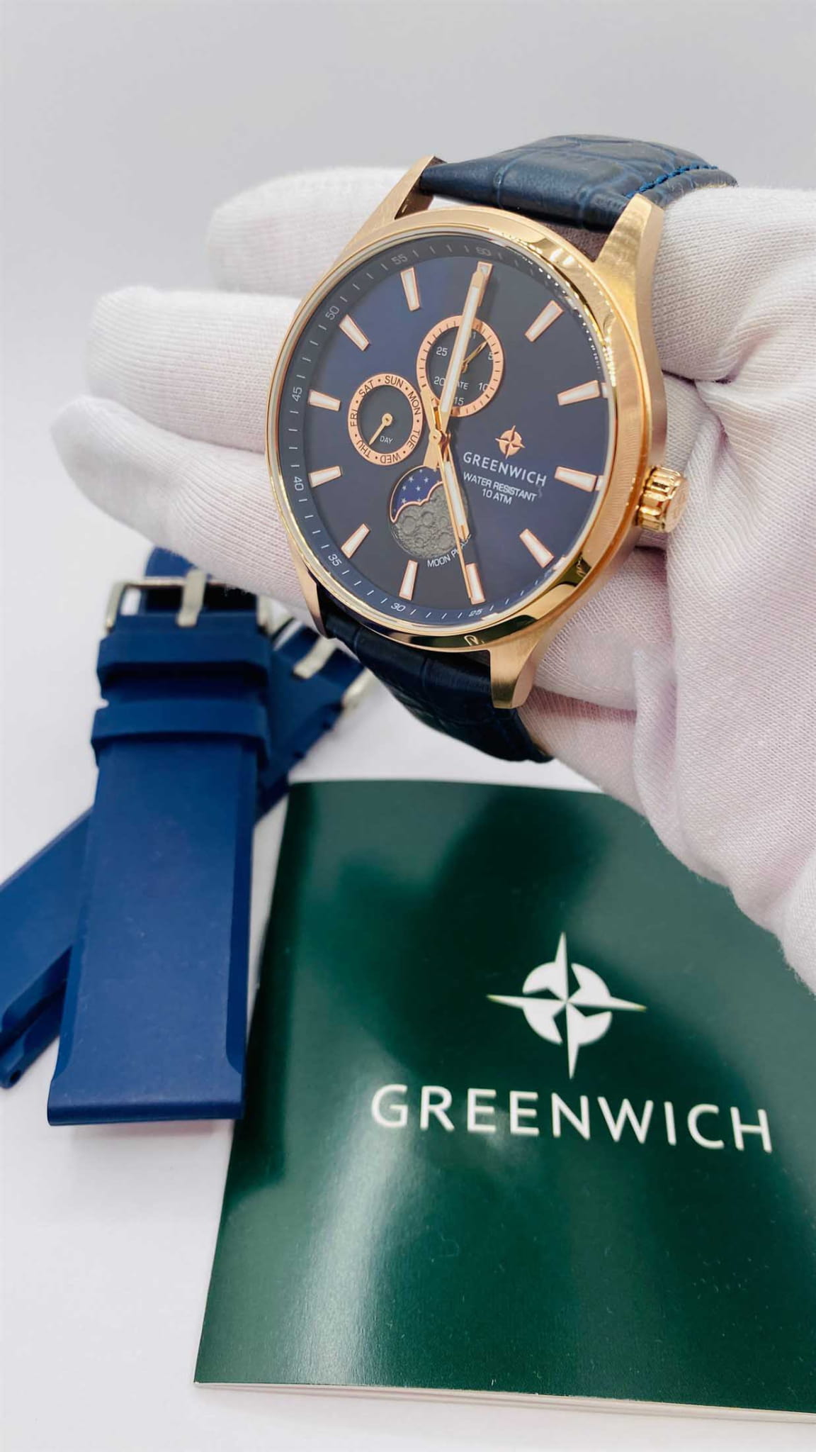 Оригинальные часы Greenwich Greenwich Moon Walker GW 058.46.36 кварцевые калибр механизма miyota общий вид