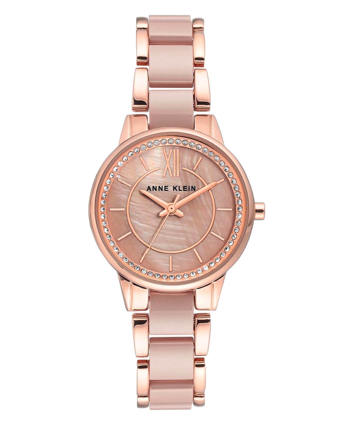 Anne Klein Anne Klein Ceramics  3344TPRG  3344TPRG кварцевые женские часы перламутровый циферблат, браслет сталь + pvd + керамика — вид спереди