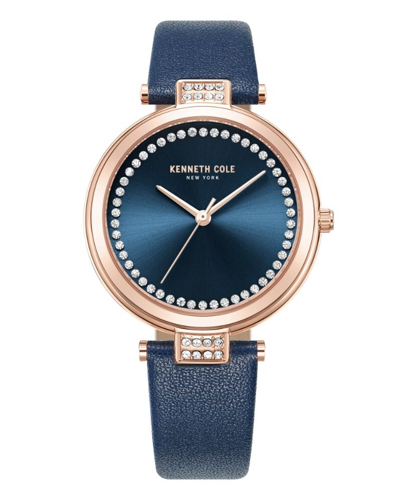 Kenneth Cole Kenneth Cole Modern Classic KCWLA0026803  KCWLA0026803 кварцевые женские часы синий циферблат, браслет кожаный — вид спереди