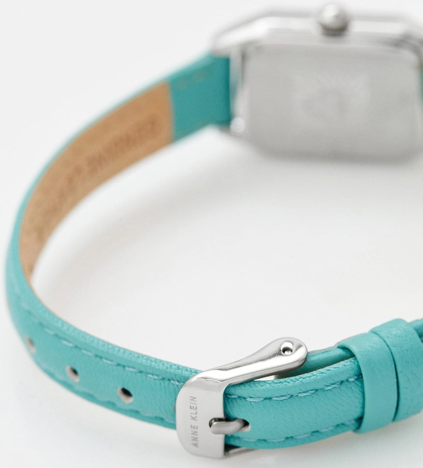 Anne Klein Anne Klein Leather 3969AQUA кварцевые женские часы часы крупный план бирюзовый циферблата