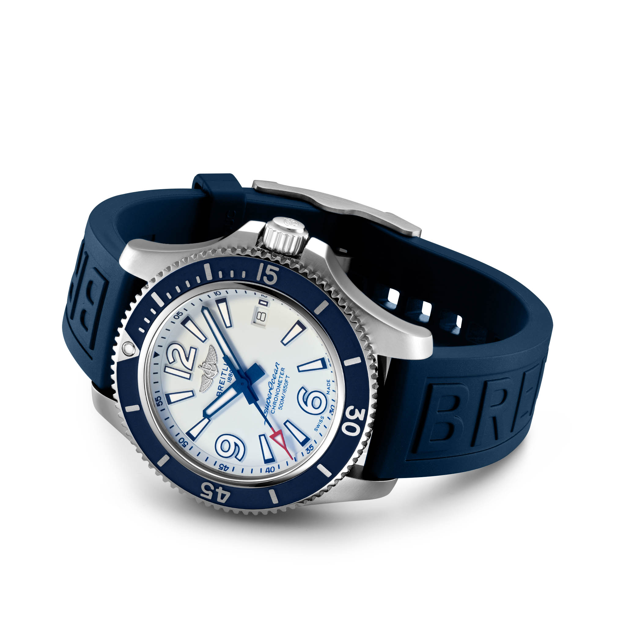 Breitling Breitling Superocean Automatic 42 A17366D81A1S2, superocean швейцария мужские часы на браслете каучук боковой вид