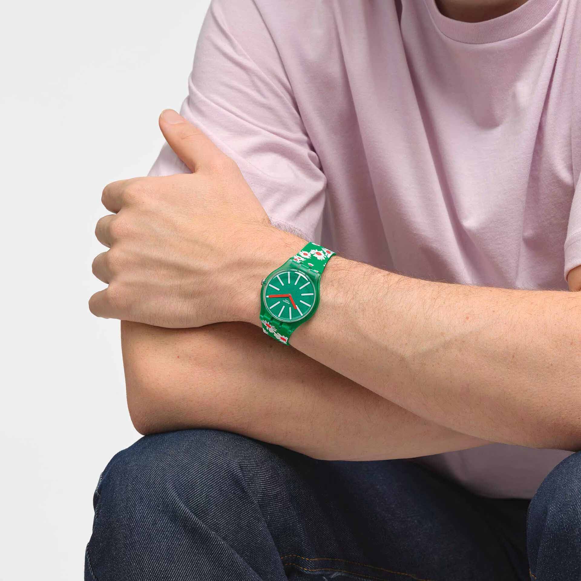 Оригинальные часы Swatch Swatch New Gent Biosourced SO29G104 кварцевые калибр механизма  общий вид