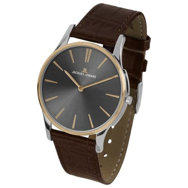 Jacques Lemans Jacques Lemans Classic 1-1938E  1-1938E кварцевые женские часы черный циферблат, браслет кожаный — вид спереди