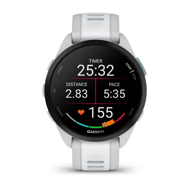 Garmin Garmin Forerunner 165 White 010-02863-21 электронные мужские часы часы крупный план  циферблата
