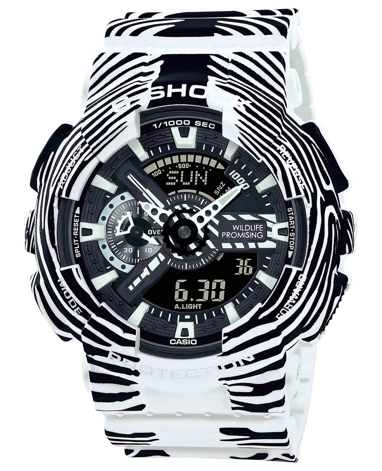 Casio Casio G-Shock GA-110WLP-7A GA-110 GA-110WLP-7A электронные мужские часы  циферблат, браслет пластик — вид спереди