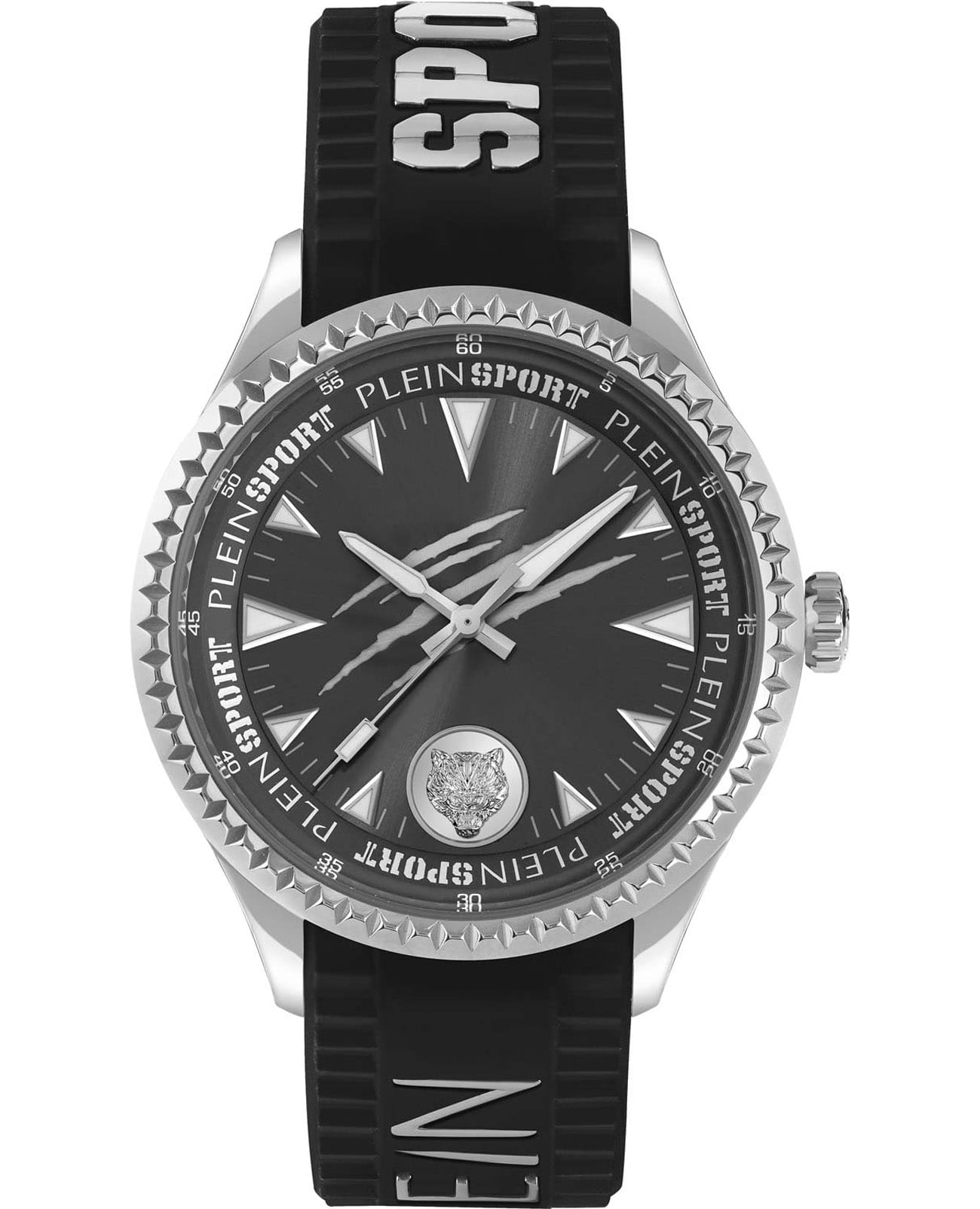 Plein Sport Plein Sport PS5BA0124  PS5BA0124 кварцевые мужские часы черный циферблат, браслет силикон — вид спереди