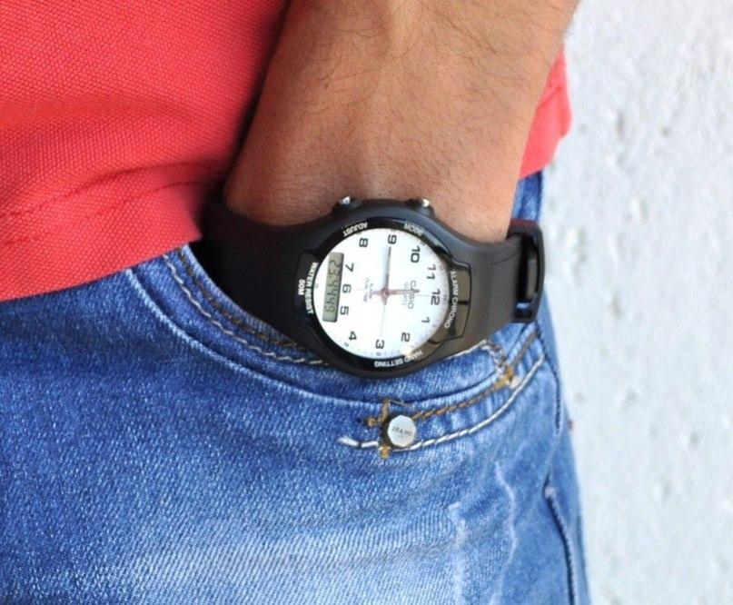 Casio Casio Illuminator AW-90H-7BVDF (AW-90H-7B) , наручные мужские часы фото под углом