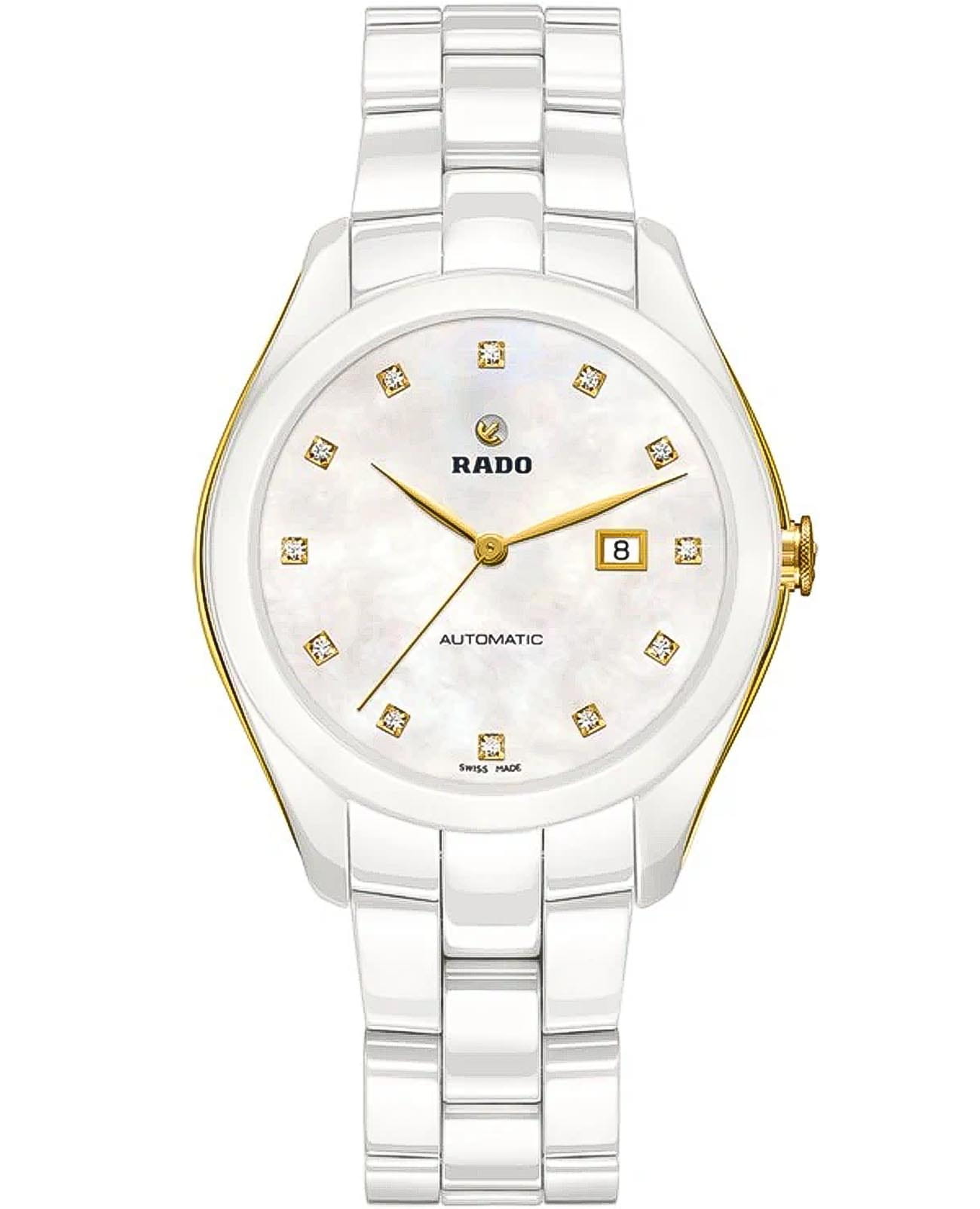 Rado Rado Hyperchrome R32257902 Automatic R32257902 механические женские часы перламутровый циферблат, браслет высокотехнологичная керамика — вид спереди