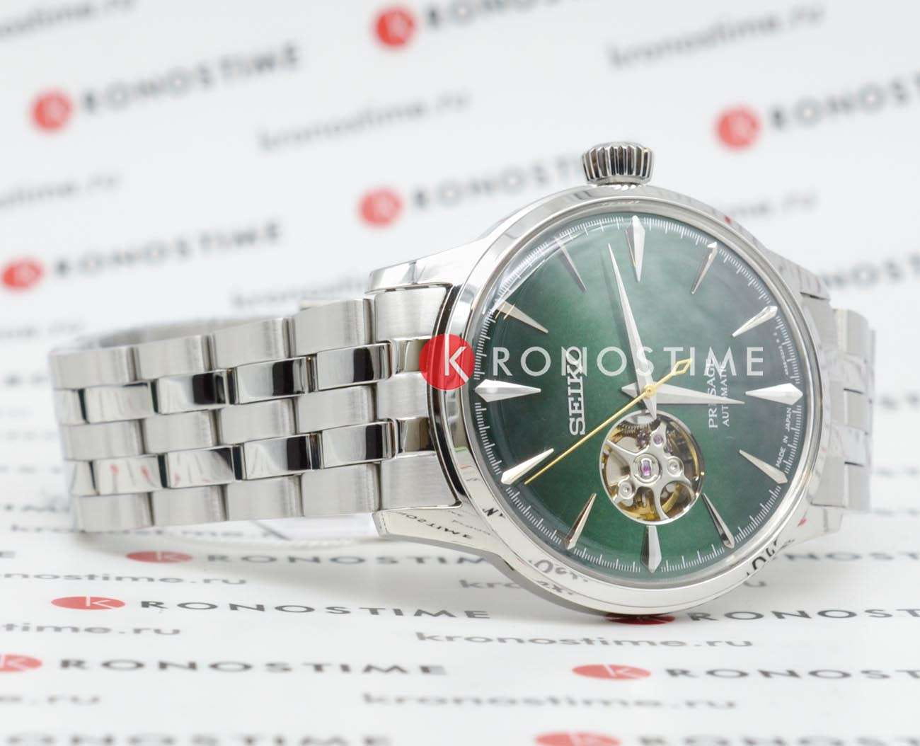 Seiko Seiko Presage SSA441J1 мужские часы зеленый циферблат на запястье