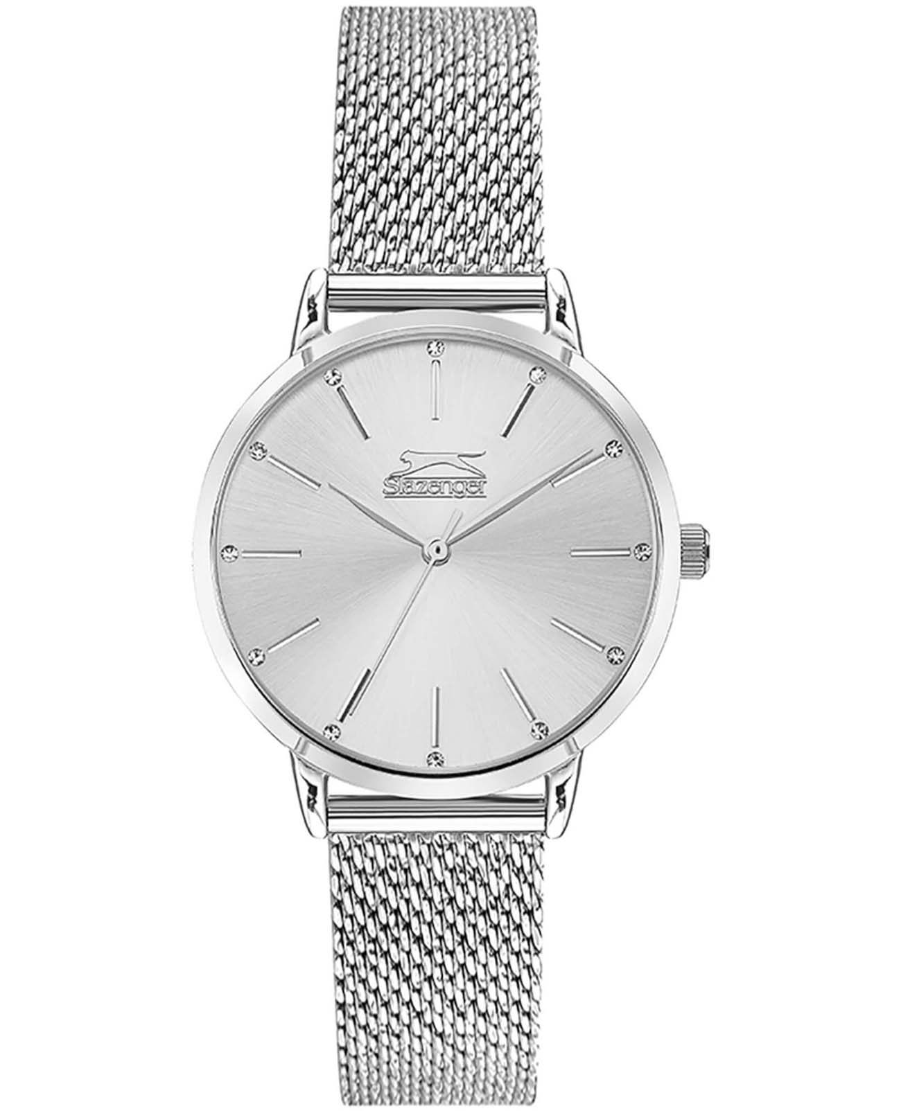 Slazenger Slazenger SL.09.2047.3.01  SL.09.2047.3.01 кварцевые женские часы белый циферблат, браслет суперметалл — вид спереди