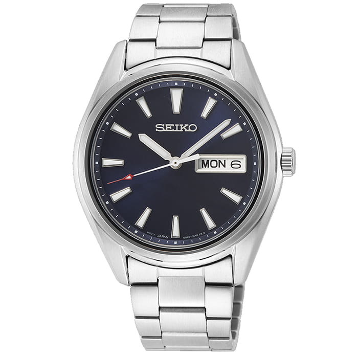 Seiko Seiko Conceptual Series Dress SUR347P1S  SUR347P1S кварцевые мужские часы синий циферблат, браслет сталь c pvd покрытием — вид спереди