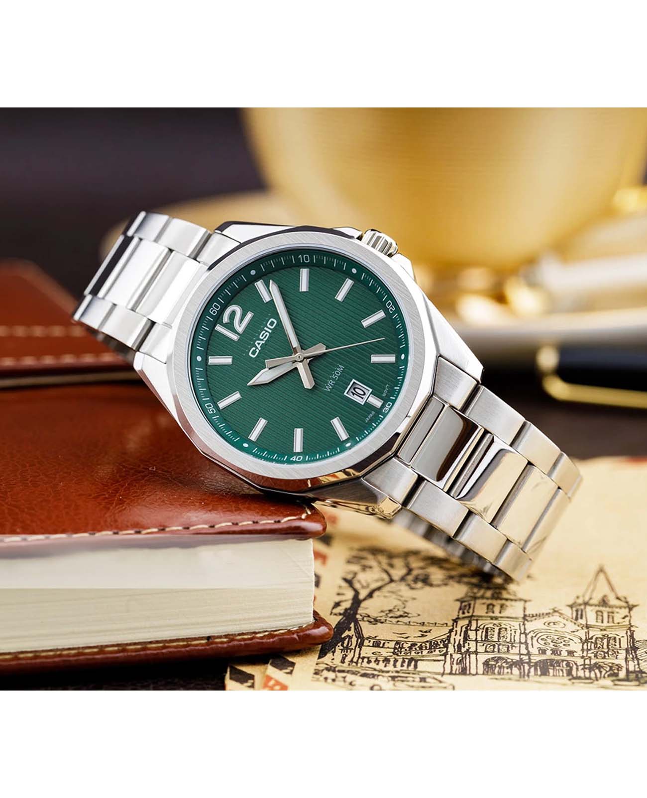 Оригинальные часы Casio Casio Collection MTP-E725D-3A кварцевые калибр механизма  общий вид